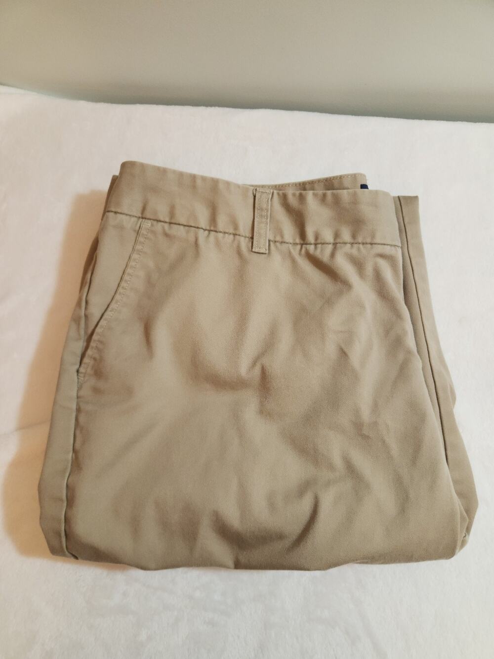 Lands End Oeko-Tex Pants Womens 20W Beige Wide Leg Chino Dress Business Work